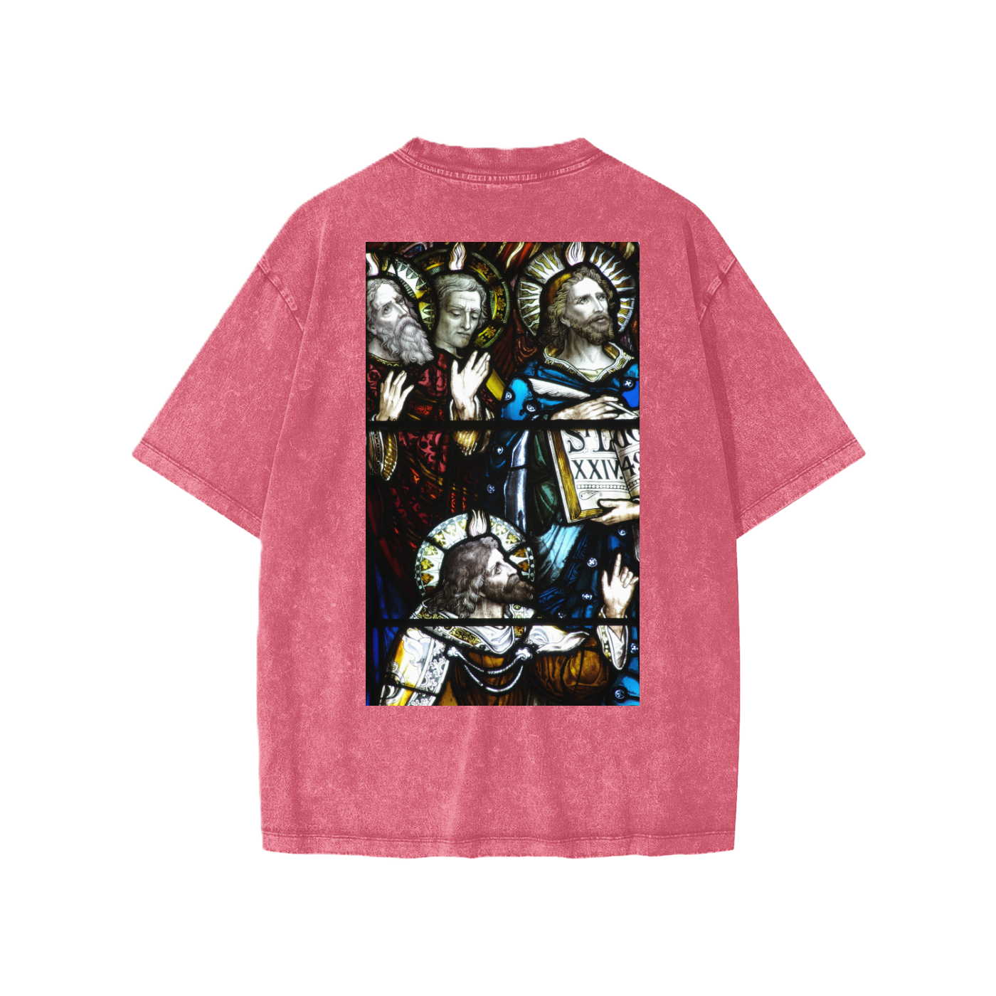 Rose oversize kids t-shirt with representation of The Apostles