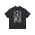 back vintage Black plain t-shirt representing Godefroy de Bouillon in a gothic style